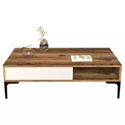 cumpără Măsuţă cafea Trendy Istanbul, Nuc, Smantana 105x32x60cm în Chișinău 