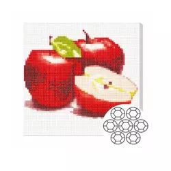 купить Картина по номерам Art Gallery BJ303 Mozaic cu diamante 20x20cm Mere rosii в Кишинёве 