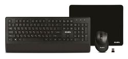 Wireless Keyboard & Mouse & Mouse Pad SVEN KB-C3800W, Multimedia, Palm rest,2.4Ghz, 1xAA/1xAA, Black
