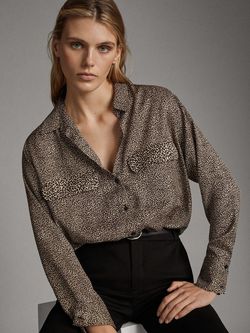 Блуза Massimo Dutti Леопардовый принт 5119/810/712