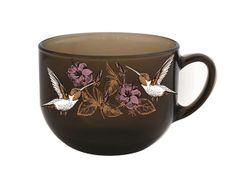 Чашка для супа стеклянная 670ml GI Verso "Бабочки/Птицы"