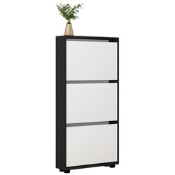 купить Полка для обуви Mobildor-Lux Leo Slim 90x16x125H cm Anthracite/White в Кишинёве 