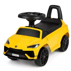 cumpără Tolocar Kids car 9010150 Yellow "Lamborghini Urus S" pentru copii, cu volan muzical, Galbenă în Chișinău 