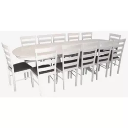 купить Комплект стол и стулья Evelin di Costacurta стол HV-33V White + 12 стульев Gloria White/NV-10WP Grey в Кишинёве 