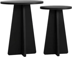 купить Журнальный столик Trendy Грибной 2, черный, набор в Кишинёве 