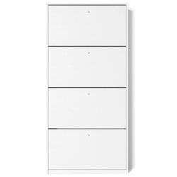 купить Полка для обуви Fabrik Home Тумба для обуви 4 дверцы / 800 белый ясень в Кишинёве