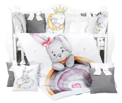 купить Детское постельное белье PernaMea Set lenjerie 8 piese Premium Iepuras gri (PM.105896/3) в Кишинёве 