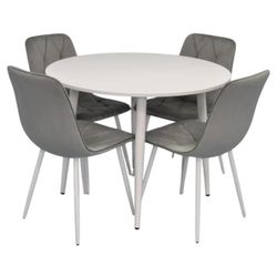 cumpără Set masă și scaune Evelin di Costacurta стол DT-402-5Wh + 4 стула YTC-055Wh, BLU-13 Light grey în Chișinău 