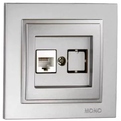 купить Розетка электрическая Mono Electric Разъем данных 1*RJ45 CAT6 серебристый Despina в Кишинёве 