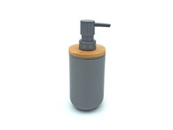 Диспенсер для жидкого мыла Tendance серый, пластик/ бамбук