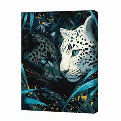 cumpără Tablou pe numere Ideyka KHO6730 30x40cm Eco, Pradatori сu ochi albastri cu vopsele metalic extra în Chișinău 