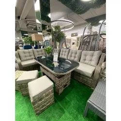 cumpără Set mobilier de grădină SunYard Set coltar Baretta 861 bej-suriu (perne - sure) în Chișinău 