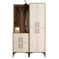 cumpără Mobilă pentru antreu Trendy Berlin BA, Nuc, Crem 120x200x35cm (GTR001359) în Chișinău 