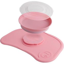 купить Посуда для кормления U-Grow 78439 Set anti-alunecare cu farfurie Twistshake Click-Mat, roz в Кишинёве 