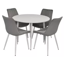 купить Комплект стол и стулья Evelin di Costacurta стол DT-402-5Wh + 4 стула YTC-080Wh Light grey в Кишинёве 