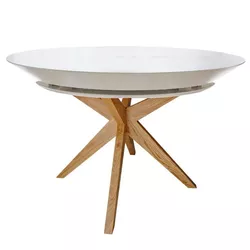 cumpără Masă Deco Nova Furnir Italian White+Wood Oak Leg în Chișinău 