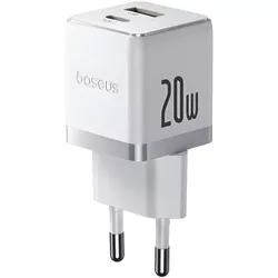 купить Зарядное устройство сетевое Baseus P10111608213-00 GaN 1*Type-C+1*USB-A 20W, Palm Series, Moon White в Кишинёве 