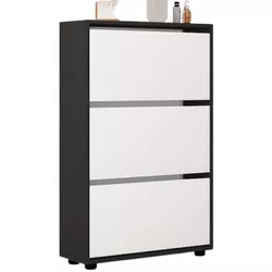 купить Полка для обуви Mobildor-Lux Leo 80x27x125H cm Anthracite/White в Кишинёве 