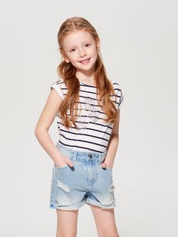 Tricou MOHITO Alb in dungi negre tk025-00p