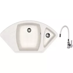 cumpără Chiuvetă bucătărie cu bateria Dr.Gans Gabi + SanDonna F 9995 alb în Chișinău 