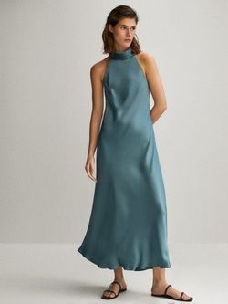 Платье Massimo Dutti Бирюзовый 6641/225/982