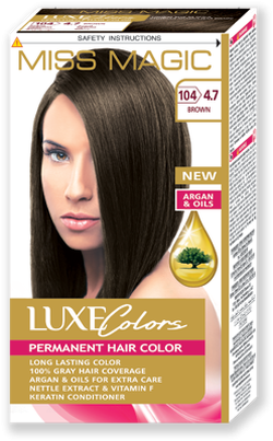 Краска для волос, SOLVEX Miss Magic Luxe Colors, 108 мл., 104 (4.7) - Шоколад