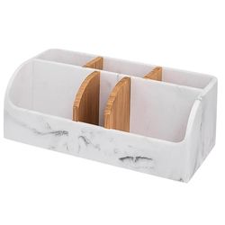 cumpără Cutie depozitare 5five 56164 Organizator cosmetica 6 celule Lea 25.6x12.1x10cm, alb, polirasina în Chișinău 