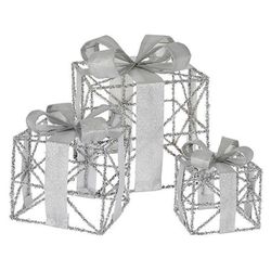 cumpără Figurină cu lumină Promstore 27392 Set figurine Gift-cube LED alb cald, 3xAA, 3buc, cronometru în Chișinău 