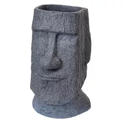 купить Декор ProGarden 46674 Вазон для цветов керамика Статуя Моаи D43cm, H25cm, сер в Кишинёве 