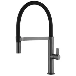 cumpără Bateria bucătărie Helika-AquaSanita 7043-T MAGNUS Graphite+black silicon hose în Chișinău 