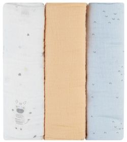 купить Аксессуар для пеленания Kikka Boo 31103010096 Pelinci de muselina Stripy Friends, 100x100cm, 3buc в Кишинёве 