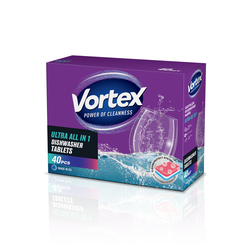 Таблетки для посудомоечных машин Vortex All in 1, 40 шт.