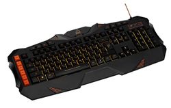 Gaming Keyboard Canyon Fobos, 5 macro keys, 8 multimedia keys, Backlighting, Black/Orange, USB