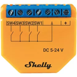 купить Выключатель электрический Shelly Plus i4 DC (3800235265543) в Кишинёве 