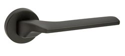 Дверная ручка на розетке Corsa матовый черный  + накладка под цилиндр