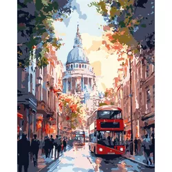 купить Картина по номерам Strateg 58121 Oras colorat 40x50cm в Кишинёве 