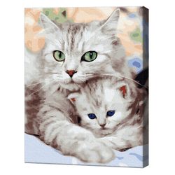 Мама-кошка и котенок, 40х50 см, картина по номерам Артукул: GX36536