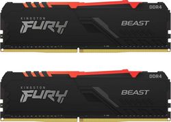 16GB DDR4-3600MHz  Kingston FURY Beast RGB (Kit of 2x8GB) (KF436C17BBAK2/16), CL17, 1.35V, Black