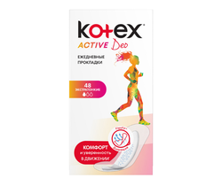 Ежедневные прокладки Kotex Active Deo, 48 шт.