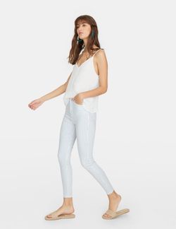 Брюки Stradivarius Белый в полоску 1120/741/040