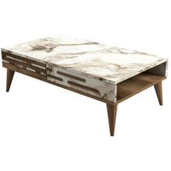 купить Журнальный столик Trendy Valensiya Nuc, Alb, Marmura (GTR000606) в Кишинёве 