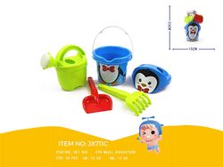 Набор игрушек для песка в ведерке "Пингвин" 5ед, 23cm