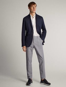Брюки Massimo Dutti Синий в клетку 0024/124/401
