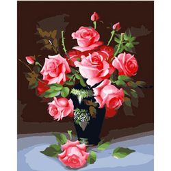 купить Картина по номерам Richi (05356) Mozaic cu diamante Vaza cu trandafiri 40x50 в Кишинёве 