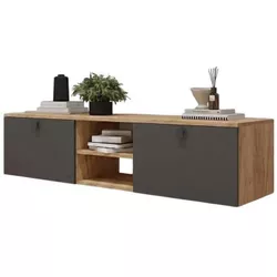 купить Тумба напольная для TV Mobildor-Lux ZEN (160x35x38H cm) Sonoma/Anthracite в Кишинёве 