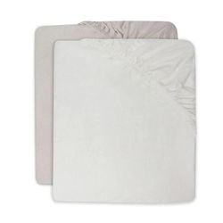 cumpără Lenjerie de pat pentru copii Jollein 2511-507-00156 Cearsaf cu elastic Jersey Ivory/Nougat, 120x60cm, 2buc în Chișinău 