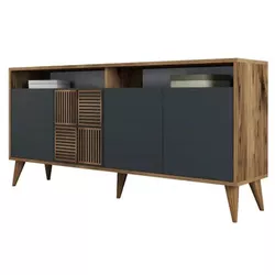 cumpără Casetieră Trendy Milan 160, Nuc, Antracit 160x78x35cm în Chișinău 