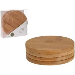 купить Аксессуар для кухни Excellent Houseware 47067 Набор подставок под чашки бамбук 4шт, D11cm в Кишинёве 