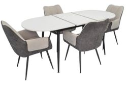 cumpără Set masă și scaune Evelin di Costacurta стол DT-533R B + 4 стула QT-227B UF885-13 (Light grey)/UF885-15 (Dark grey) în Chișinău 