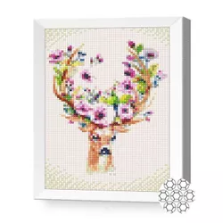 купить Картина по номерам Art Gallery JS20830 Mozaic cu diamante 20x30cm Cerbul si florile в Кишинёве 